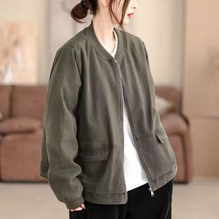 立领棒球服女外套2026春季新款韩版学院风宽松休闲韩版外套长袖