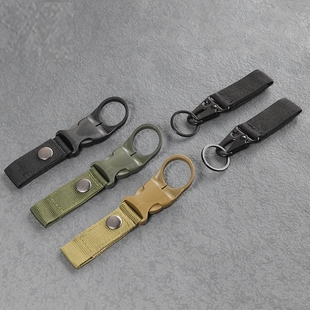 户外战术尼龙织带单点背包水瓶挂钩多功能登山扣战术配件水瓶挂绳