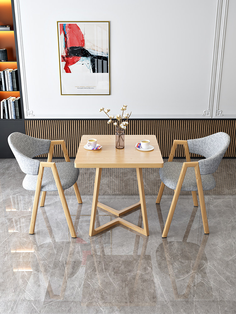 公寓小餐桌2人洽谈休闲桌椅组合奶茶店咖啡厅一桌二椅阳台小户型