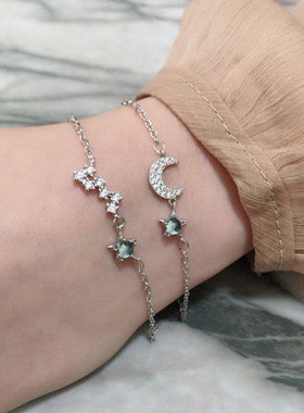 lolita手链蓝色星星月亮唯美手环