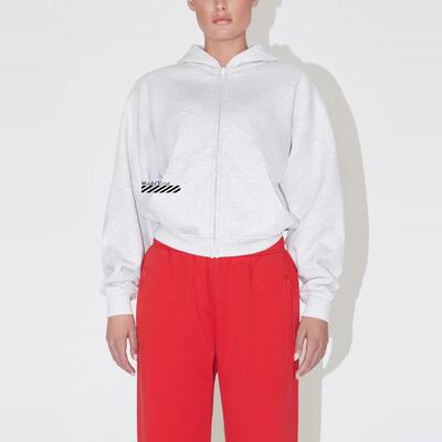 拉链抓绒长裤套装毛绒连帽卫衣