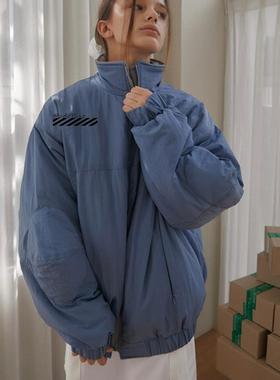 国现速发 Nocontent 简约百搭休闲保暖立领落肩棉服加厚滑雪外套