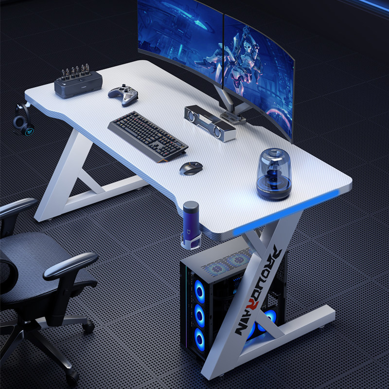 实木电脑桌台式办公桌卧室家用电竞桌椅套装碳纤维加厚简易工作台