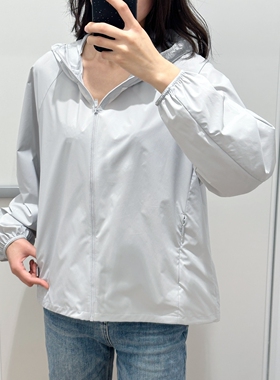 2026春夏新款便携式防紫外线纯色拉链连帽开衫外套女防晒服485671