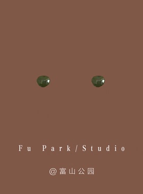 「松墨绿」简约小巧mini绿色耳钉925纯银小众日常精致耳环免摘