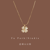 「白月光」轻奢气质高级感四叶草猫眼项链小众设计感锁骨链颈链