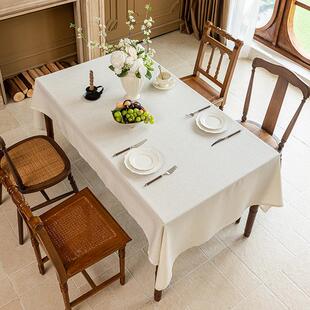 现代简约纯色长方形餐桌布家用茶几桌面防尘盖布装饰布艺亚麻桌布