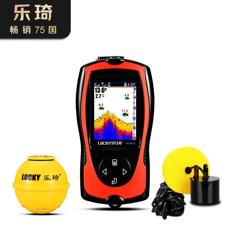 乐琦FF1108-1C清中文彩屏可视声纳探鱼器有线无线找鱼器新款探