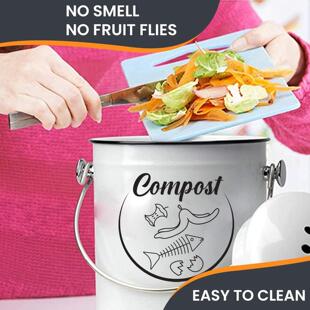 现货5L厨房垃圾回收桶家用收纳堆肥桶厨余桶垃圾桶带盖厨房垃圾桶