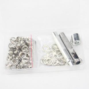 空心铆钉扣鸡眼扣 气眼扣套装 100套纯铜气眼带安装 工具盒装