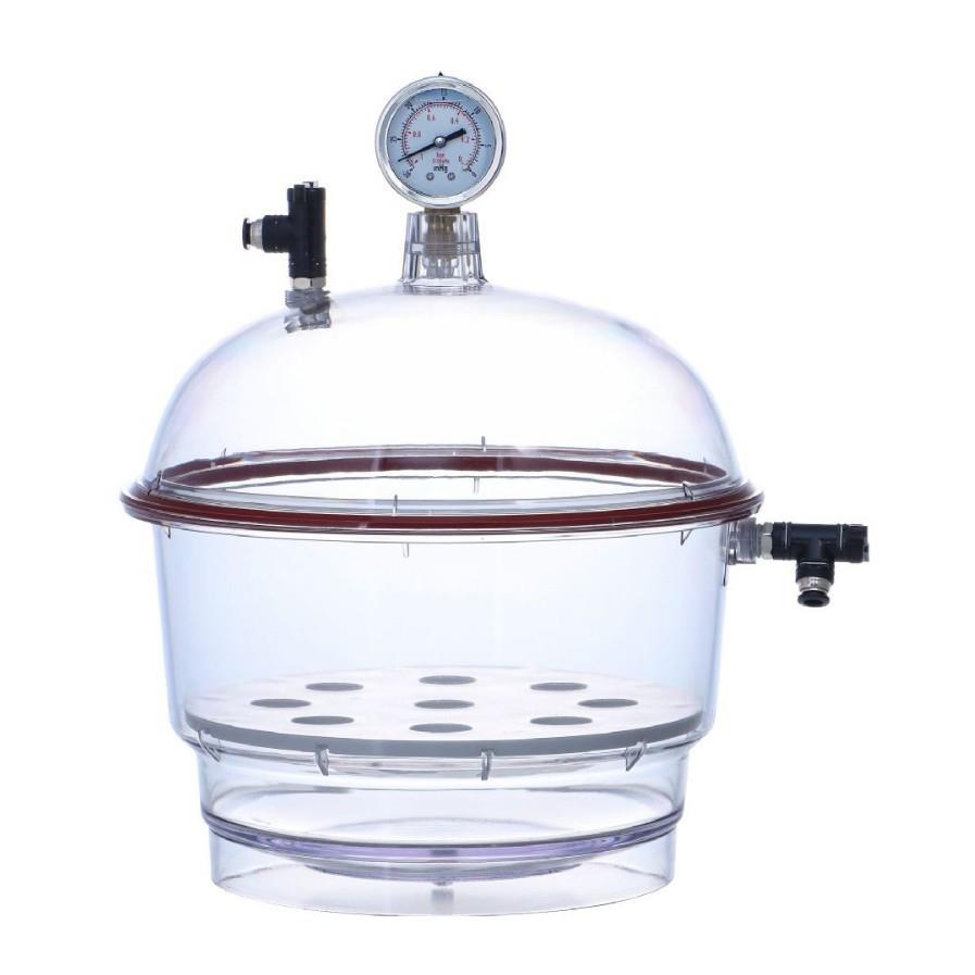 PC塑料真空干燥器实验室真空存储器双阀门干燥皿化学实验