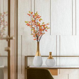 新中式创意小口花器陶瓷摆件书房会客室酒店书架茶几办公桌摆设品