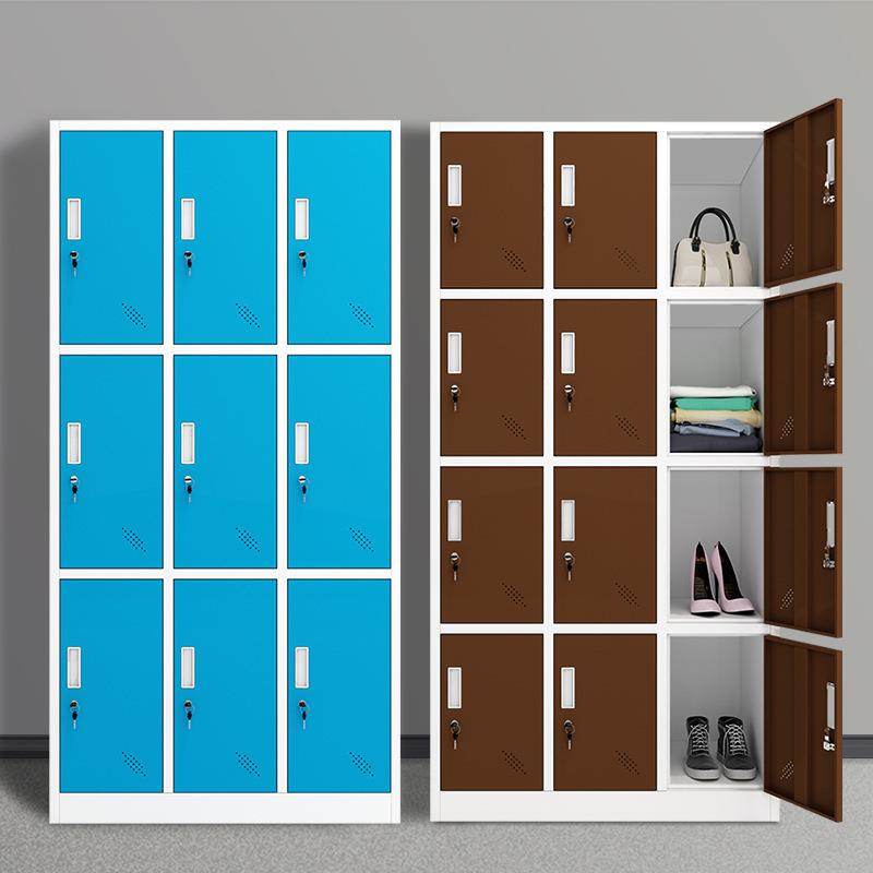 彩色更衣柜员工宿舍铁皮储物柜带锁健身房浴室换衣柜多门存包柜子