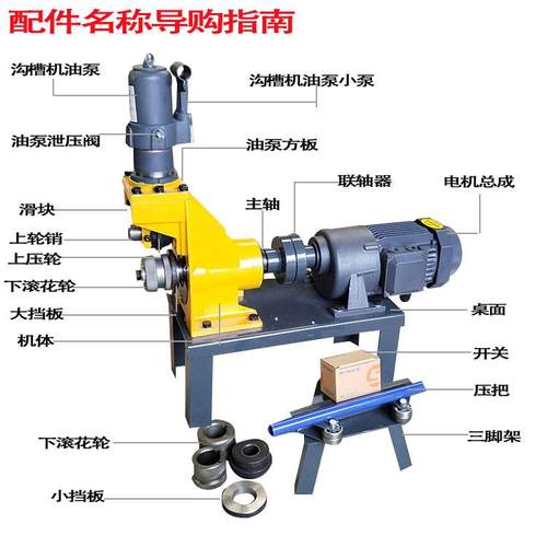 军科消防管道滚沟槽机压槽割管套丝切管机压轮支架液压泵配件大全