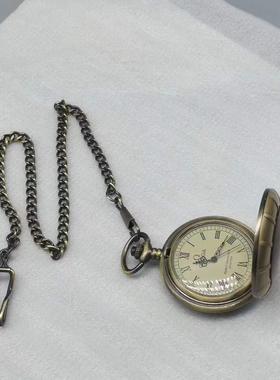 古董古玩复古铜怀表翻盖纪念表怀旧客厅家用乡下收藏老物件