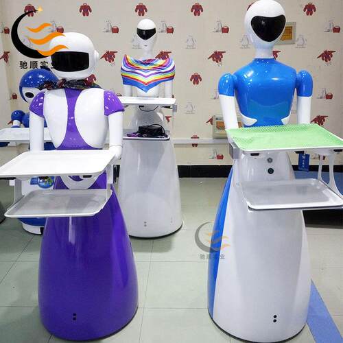 玻璃钢智能机器人壳体人工AI服务设备外壳FRP酒店餐厅仿生送餐机