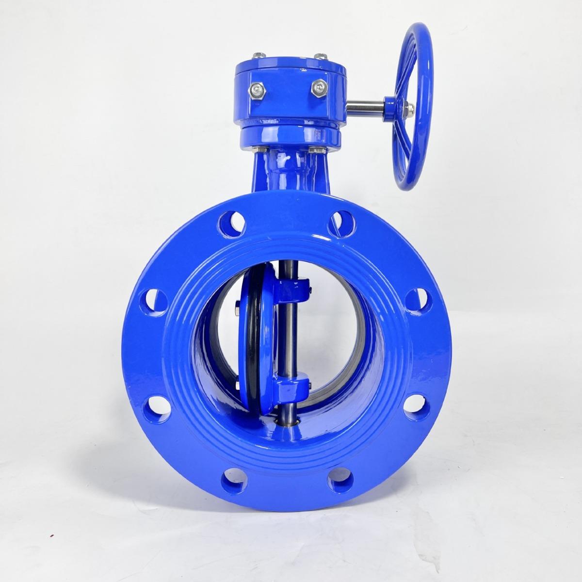 跨境双偏心涡轮法兰蝶阀D342X手动调节大口径球墨铸铁D342X-16Q