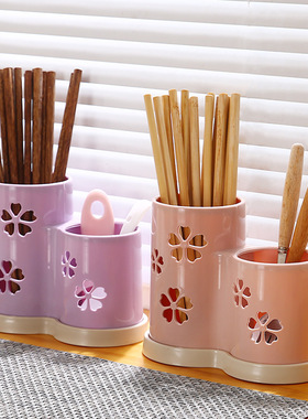 家用厨房沥水筷子筒壁挂式多功能消毒筷子笼防霉防尘刀架筷子盒