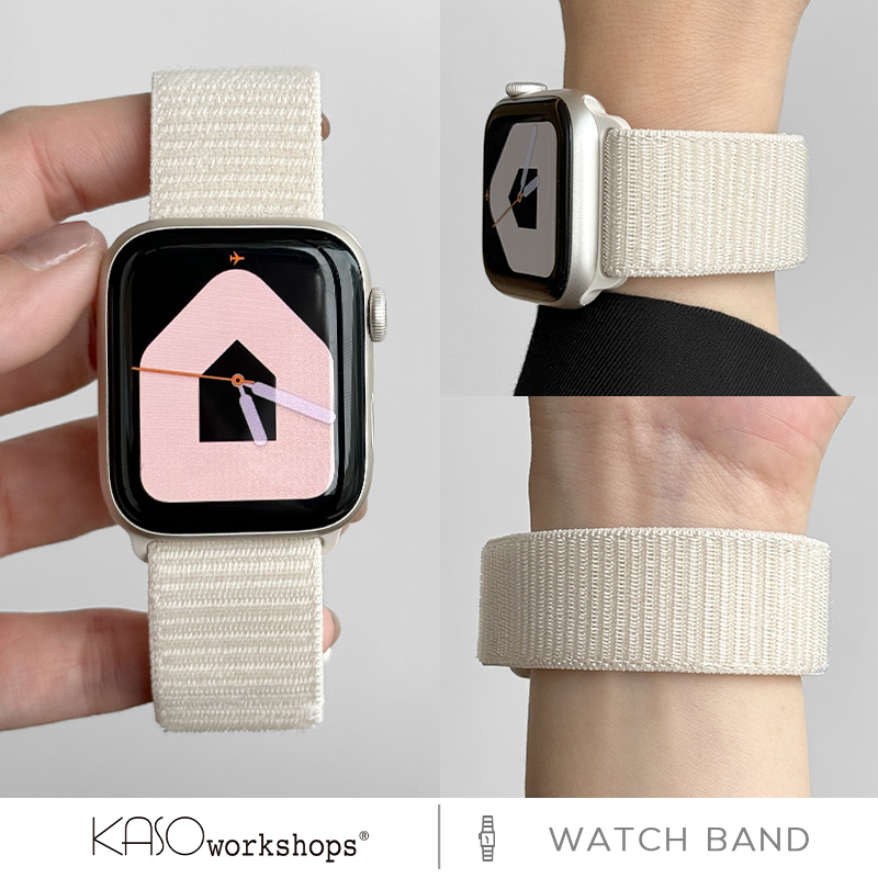 KASO新款星光色尼龙回环编制适用苹果手表带iwatch8男女款高级感舒适applewatchs9运动透气表带春夏季ULtra