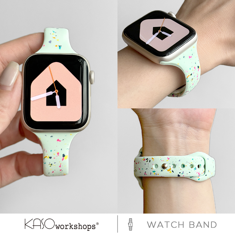 适用applewatch9表带硅胶细款iwatch7/8舒适纯色小蛮腰彩屑苹果手表4/5/6/se新款女创意柔软运动夏天ultra2