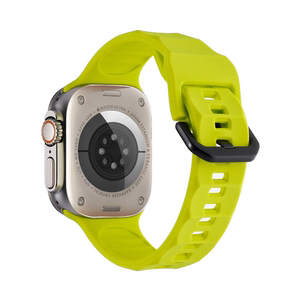 KASO春夏季新款荧光绿运动硅胶iwatch手表带适用苹果applewatch女高级感Ultra运动透气小众柔软SE女款