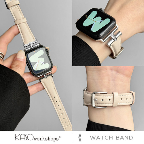 KASO适用iwatch8表带applewatch9苹果S9手表S8真皮S7夏天7个性SE小众S6女生6代高级个性ultra智能运动