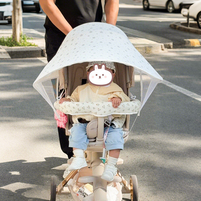 婴儿车遮阳伞夏季防晒蓬加长遮光防紫外线折叠顶棚宝宝车通用顶篷