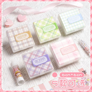 收纳盒子200张格子便签纸盒装无粘性点点胶方格手帐素材纸便利签