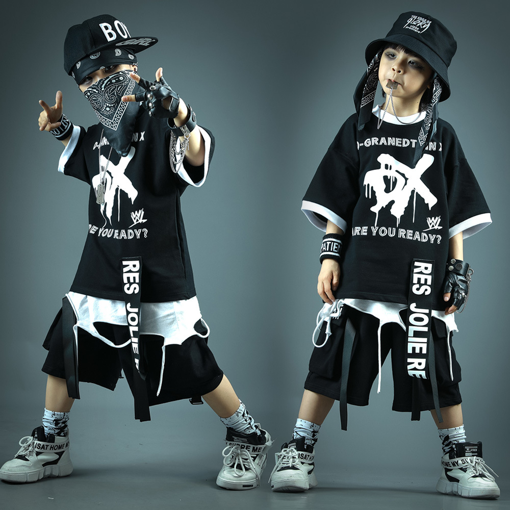 六一儿童演出服男童街舞潮服hiphop童装少儿走秀套装架子鼓表演服