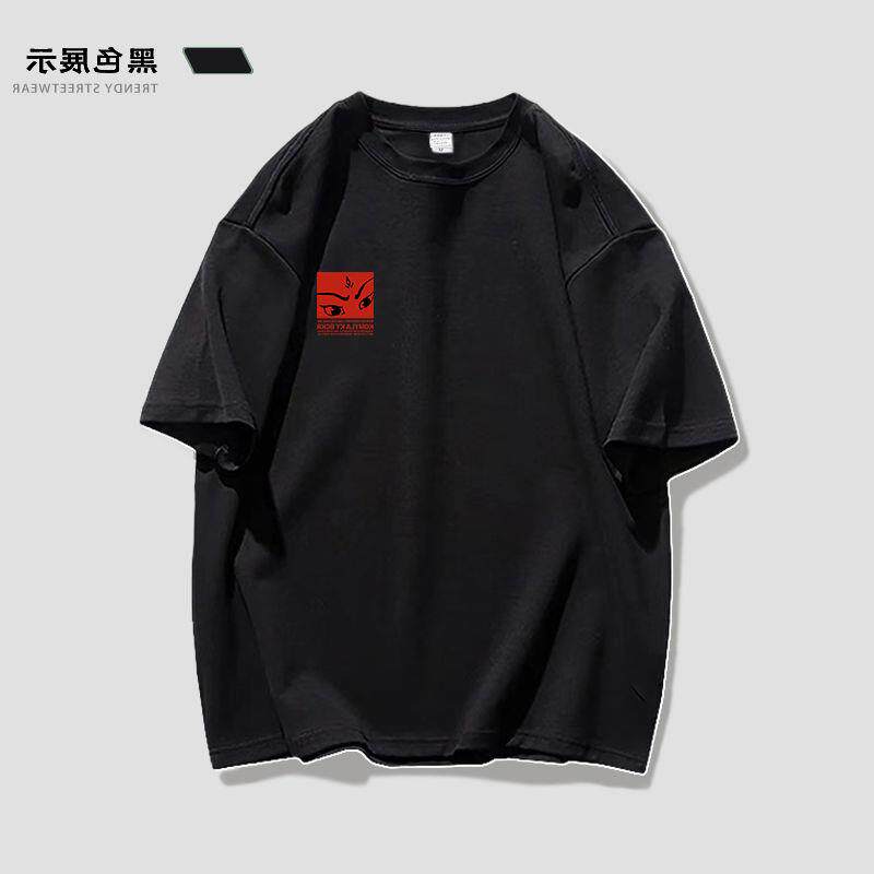 国潮印花T恤男新款哪吒卡通印花情侣夏装学生短袖痛仰摇滚乐队T恤