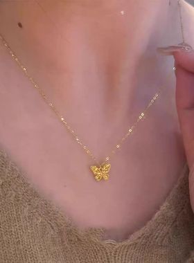 碎冰冰蝴蝶项链女新款爆款轻奢设计高级感精致锁骨链