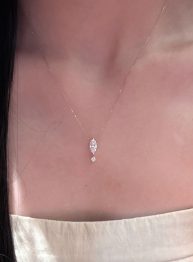轻奢项链 细闪水滴项链新款颈链韩系网红轻奢小众高级感锁骨链