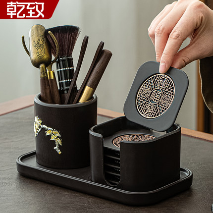 茶道六君子套装高档家用泡茶工具茶杯垫杯托组合功夫茶具配件大全