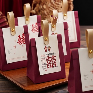 网红喜糖盒子新款结婚订婚婚礼糖果开业伴手礼盒袋子手提定制空盒