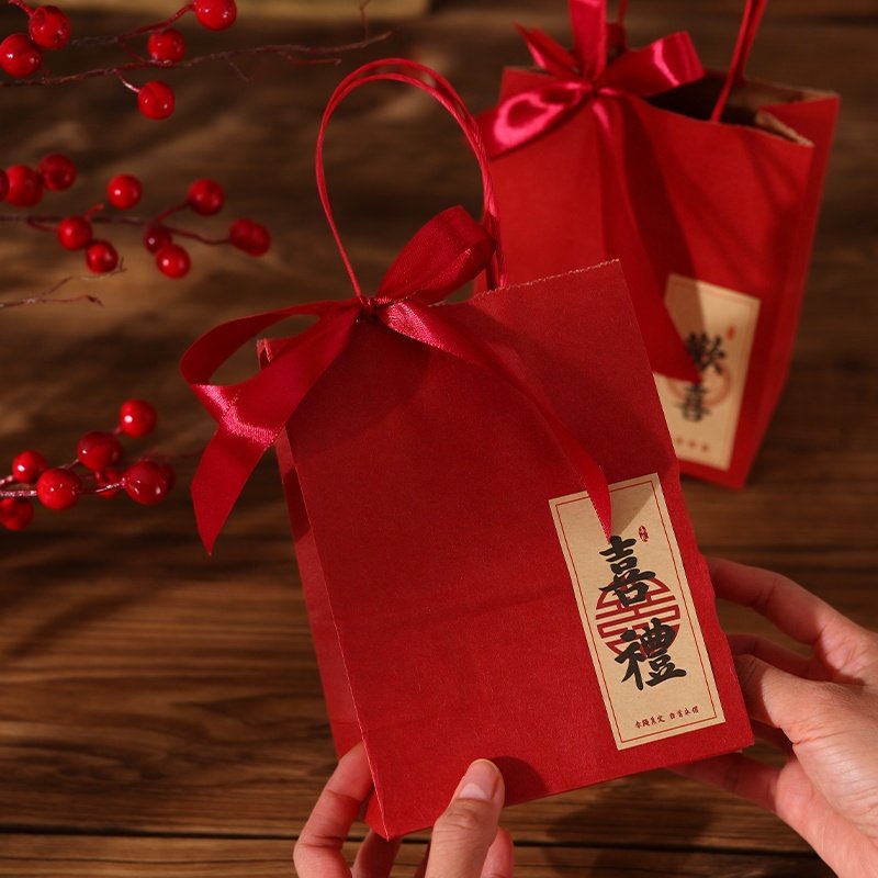 2026新款喜糖袋结婚订婚寿喜宴开业喜事高档伴手礼盒喜糖盒手提袋