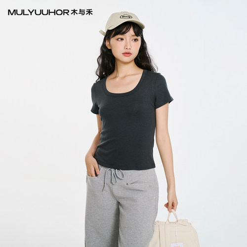 木与禾丨短款显瘦休闲女士T恤夏