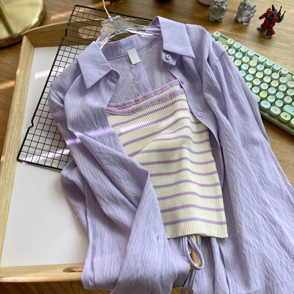 这家绝了~好看又显瘦~夏季韩版新款时尚百搭休闲俩件套防晒衬衫女,女装/女士精品,时尚防晒服,淘宝优惠券,粉丝福利购,淘宝优惠卷