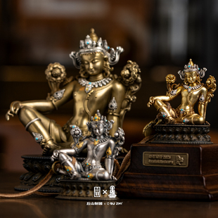 不止不只&丘山 联名自在观音摆件造像艺术品5cm摆件 925银青铜