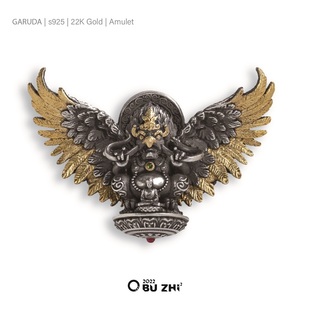 不止不只 新品金翅大鹏鸟吊坠925银24K金 后背可打开潮流复古百搭