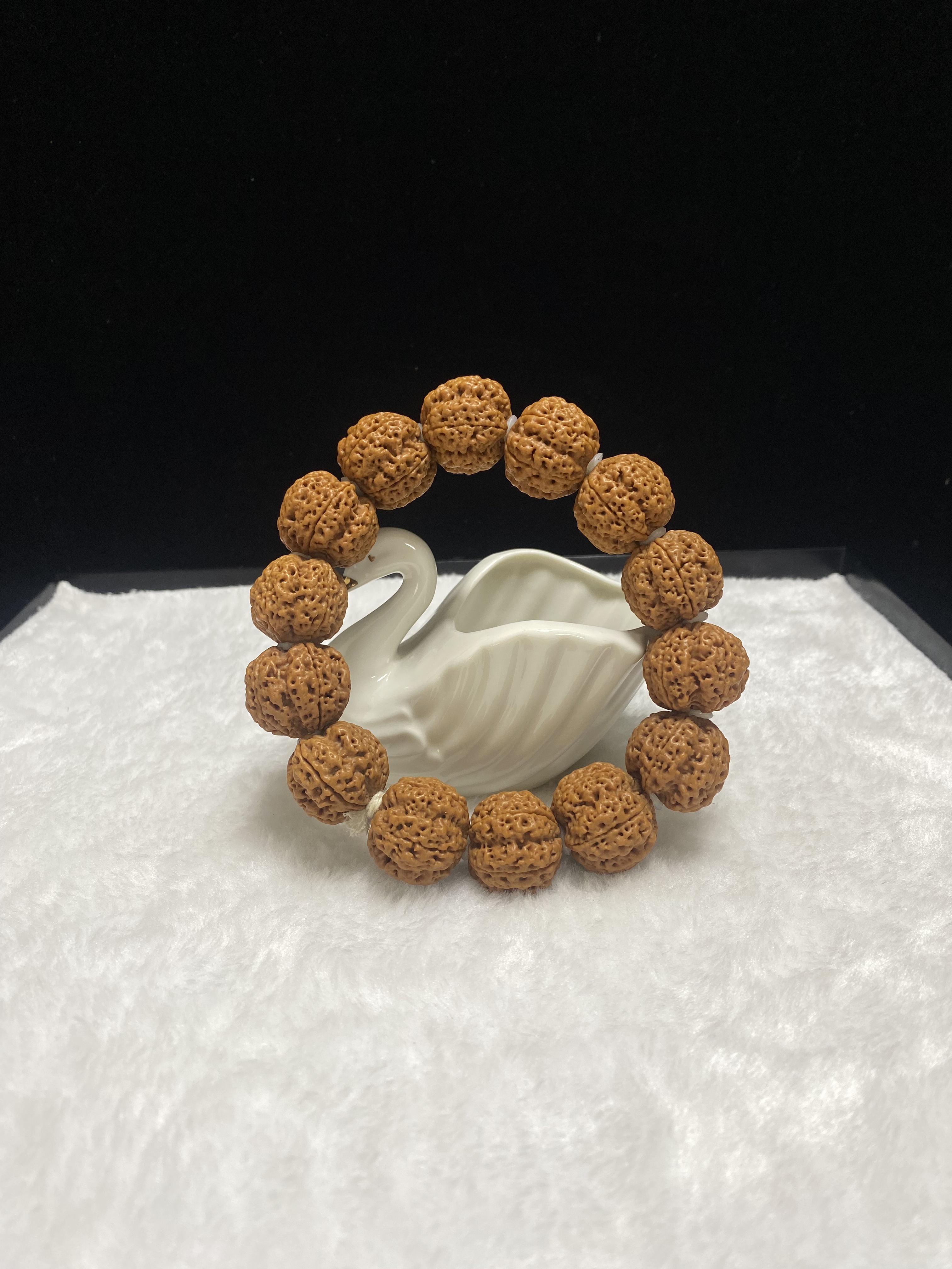 中古紫金鼠菩提核雕星月毛衣链项链手串手持珍珠链自然生长有色差