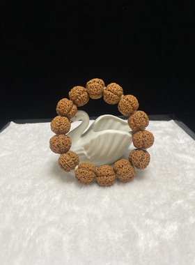 中古紫金鼠菩提核雕星月毛衣链项链手串手持珍珠链自然生长有色差