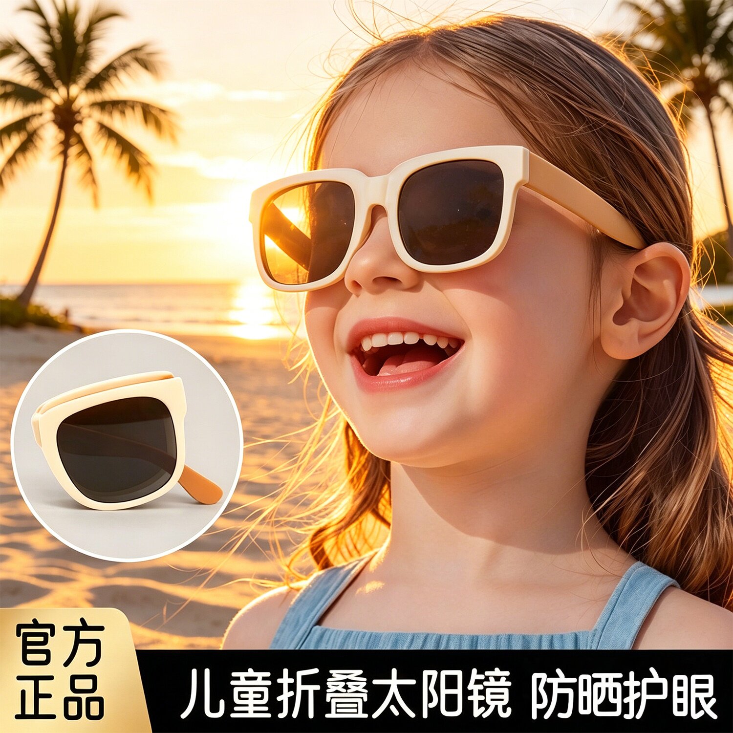儿童可折叠偏光防紫外线太阳镜