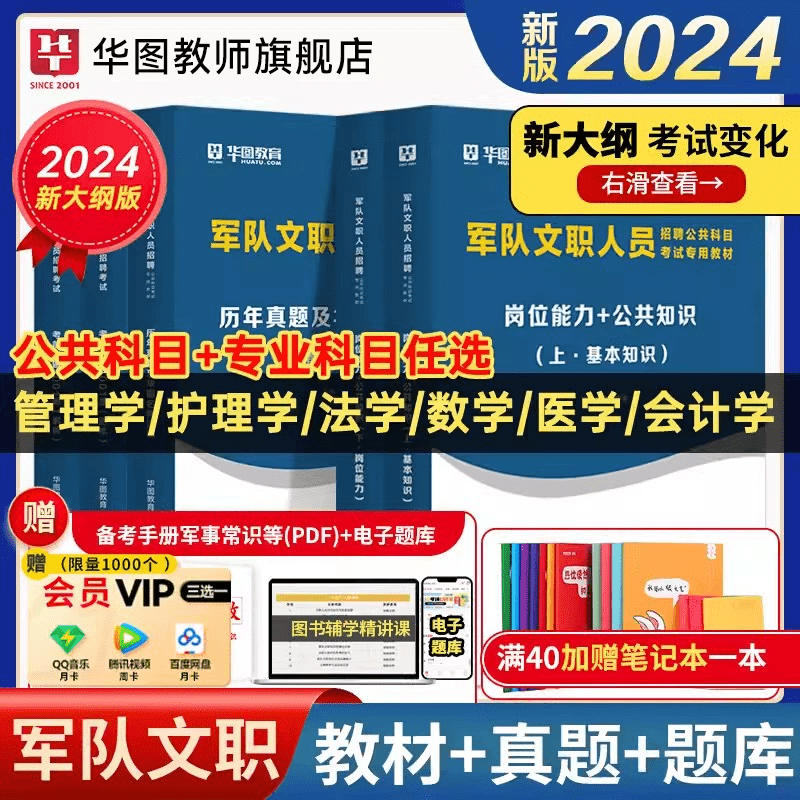 2024军队文职考试华图部队文职人员考试用书教材真题试卷公共科目资料汉语言文学数学132+物理化学会计学护理管理学专业科目技术岗属于什么档次？
