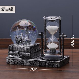 房间复古沙漏计时器装 厂家个性 饰品创意摆件客厅酒柜水晶球家居电