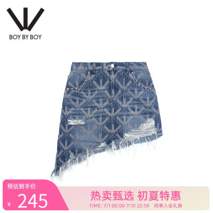 BOYBYBOY夏潮牌女裝 百搭W59001 牛仔半身裙舒適朋克時髦修身