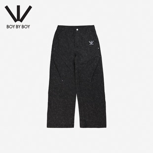 女直筒裤 BOY潮牌黑色宽松阔腿休闲裤 简约运动风 BOY