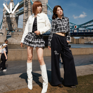 女长裤 BOY 裤 BOY潮牌25秋上新百搭休闲字母刺绣工装 W252W34010