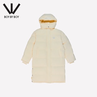 BOY BY BOY女装2025冬新款长款连帽羽绒服女加厚保暖外套面包服