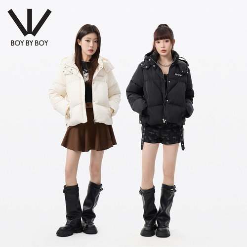 BOY BY BOY商场同款潮牌女装冬季宽松加厚加绒羽绒服W28008