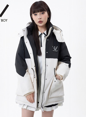 BOY BY BOY商场同款潮牌女装冬季宽松时尚羽绒服W244W70082